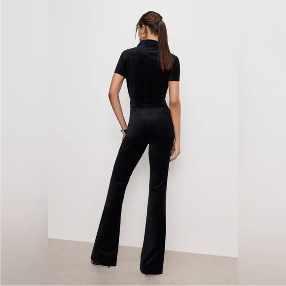 Good American NWT Medium Fit for Success Velvet Bootcut Jumpsuit New - Picture 3 of 10
